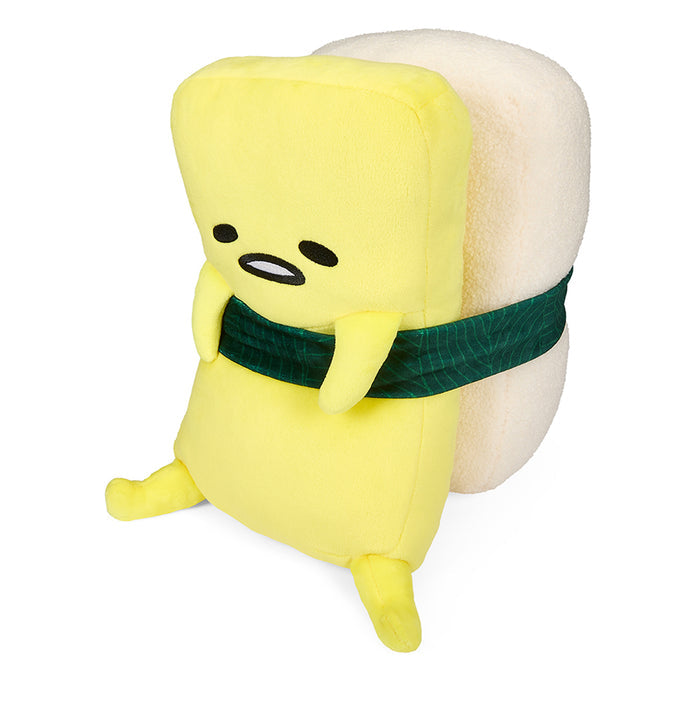 Sanrio Gudetama Tamago 10-inch plush toy, soft and cuddly with a cute egg yolk design, by Kidrobot.