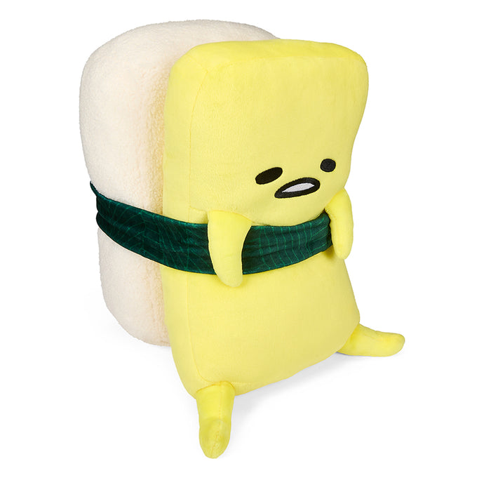 Gudetama Tamago 10-inch plush by Kidrobot, soft Sanrio character plush with yellow egg yolk design and cute expression.