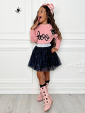 Halloween Boo Top and Spider Tutu Skirt Set Mia Belle Girls