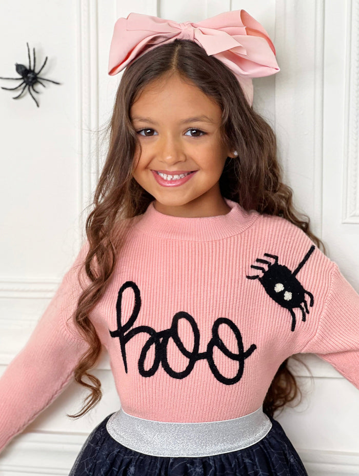 Halloween Boo Top and Spider Tutu Skirt Set Mia Belle Girls