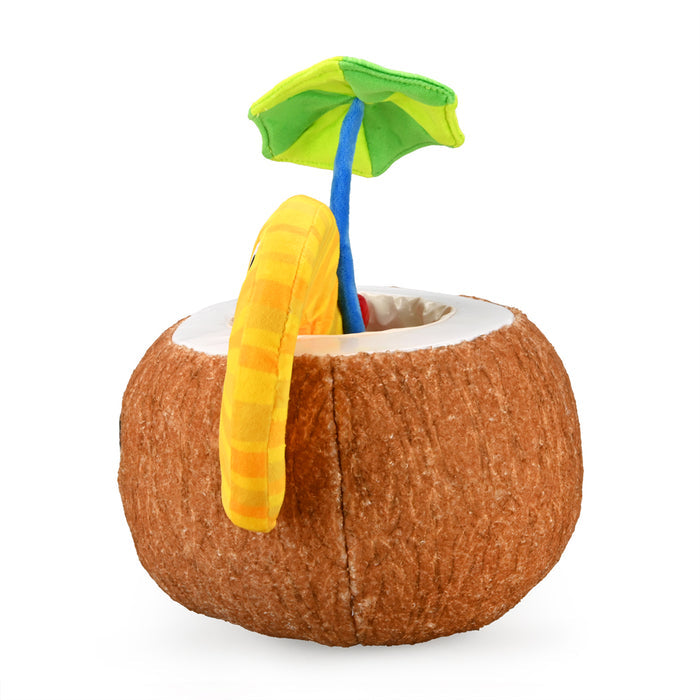 Kidrobot Happy Hour Camile Piña Colada plush toy, interactive plush with colorful pineapple design and soft fabric for kids.