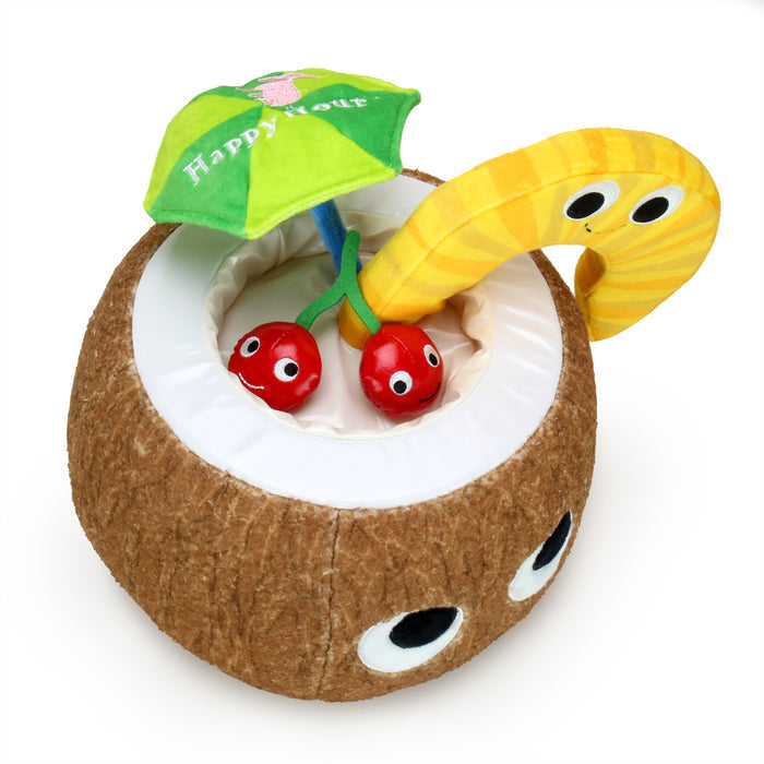 Kidrobot Happy Hour Camile Piña Colada plush toy, soft interactive plush with vibrant pineapple and cocktail design.
