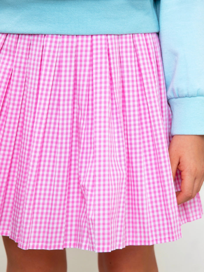 Happy School Days Top and Gingham Skirt Set