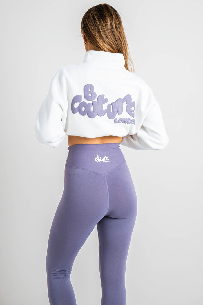 Hatherley Half-Zip Sweatshirt & Leggings Set - Cream/Lavender