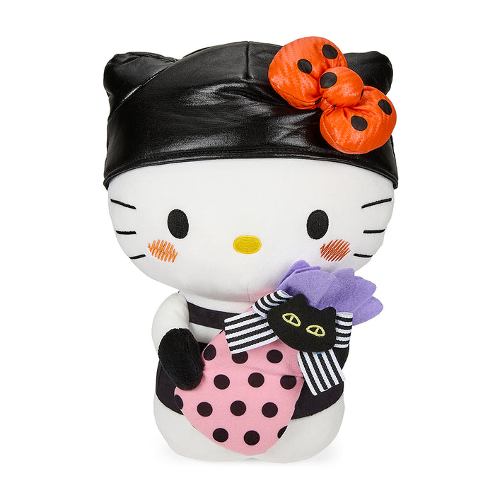 Hello Kitty® 13-inch Halloween plush toy by Sanrio featuring a Bandit costume with a mask and black outfit.