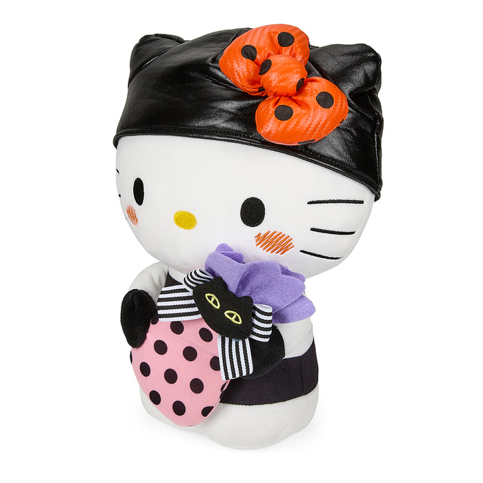 Sanrio Hello Kitty® 13-inch Halloween plush dressed as a bandit with a black mask and costume, soft and cuddly for kids.