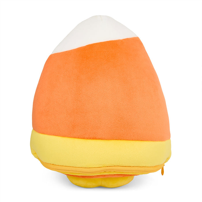 Sanrio Hello Kitty 13-inch Halloween plush toy featuring a candy corn design, soft and cuddly for kids and collectors.