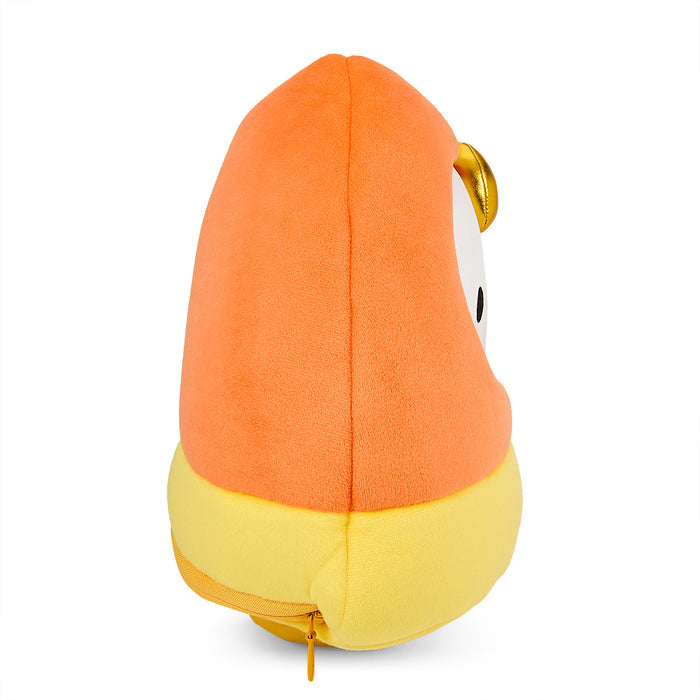 Sanrio Hello Kitty 13-inch Halloween plush toy featuring a candy corn design, soft and cuddly Halloween-themed plush.