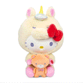 Sanrio Hello Kitty 13-inch light-up unicorn plush with soft fabric and colorful details, perfect for cuddling and display.