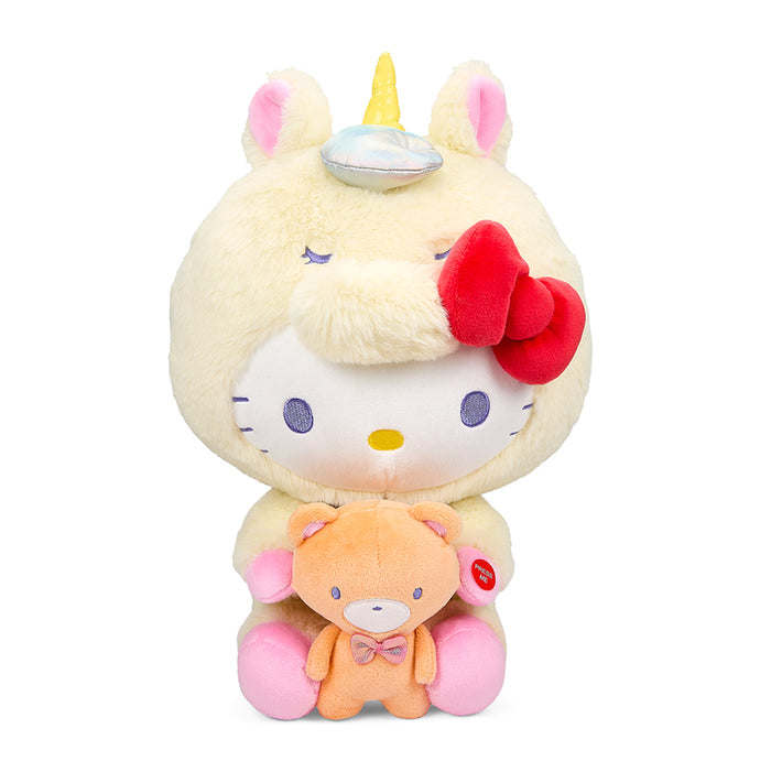 Sanrio Hello Kitty 13-inch plush unicorn toy with light-up features, soft fabric, and colorful design.