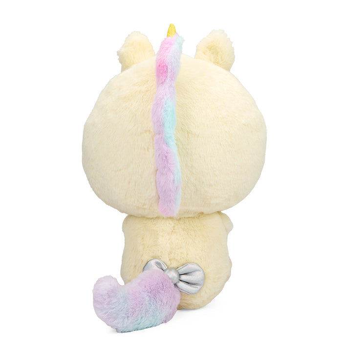Sanrio Hello Kitty 13-inch light-up unicorn plush with soft fabric and colorful details, perfect for cuddling and display.
