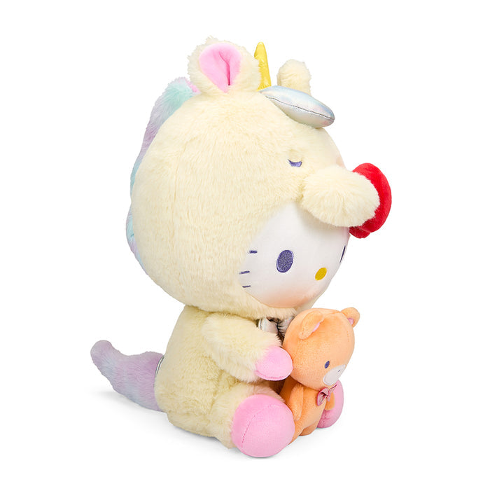 Sanrio Hello Kitty 13-inch light-up unicorn plush toy with soft fabric and colorful details, perfect for children.