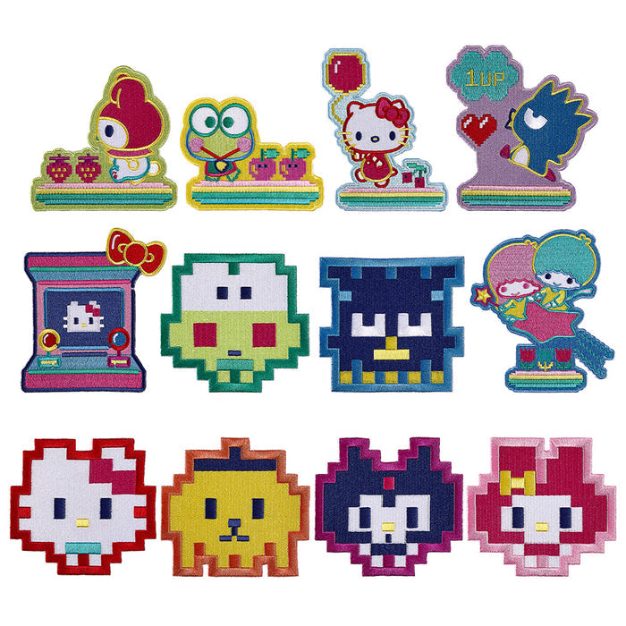 Hello Kitty and Friends arcade gamer pixel patch by Sanrio, featuring colorful pixel art design, approximately 3 to 4 inches in size.