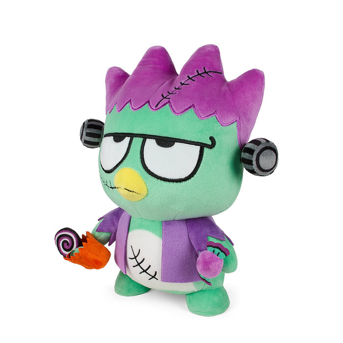 Sanrio Hello Kitty and Badtz-Maru Frankenstein plush, 13-inch soft toy featuring Halloween-themed design with embroidered details.