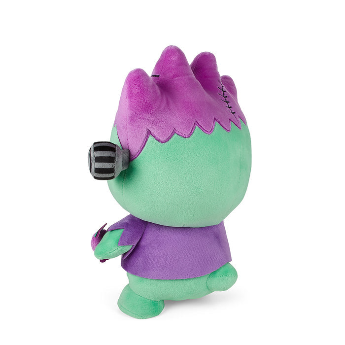 Sanrio Hello Kitty and Badtz-Maru Frankenstein 13-inch plush toy by Kidrobot featuring Halloween-themed characters.