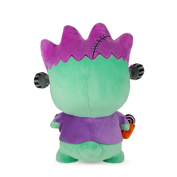 Hello Kitty and Badtz-Maru Frankenstein plush toy by Sanrio, 13-inch soft plush featuring Halloween-themed design.