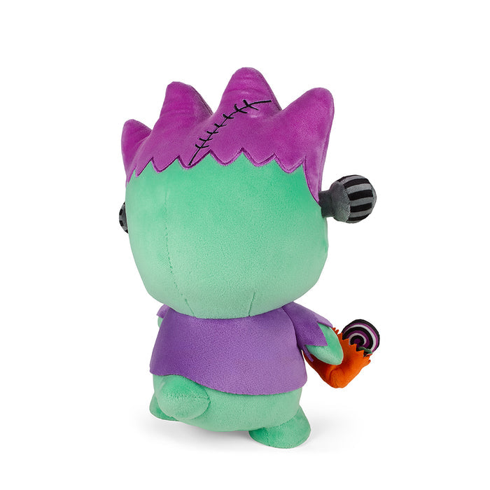 Sanrio Hello Kitty and Badtz-Maru Frankenstein plush, 13-inch soft toy featuring Halloween-themed character design.