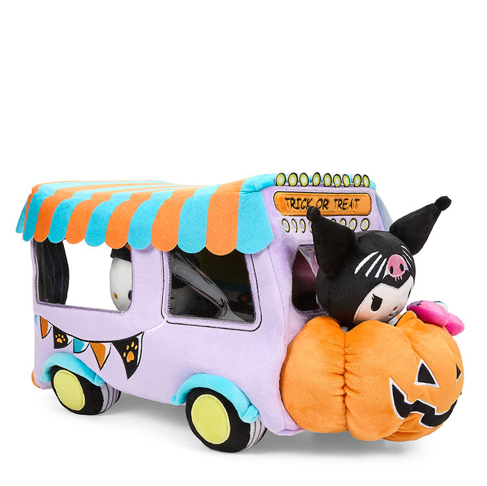 Hello Kitty and Friends Halloween Food Truck plush set by Sanrio, featuring colorful plush characters in a festive food truck design.