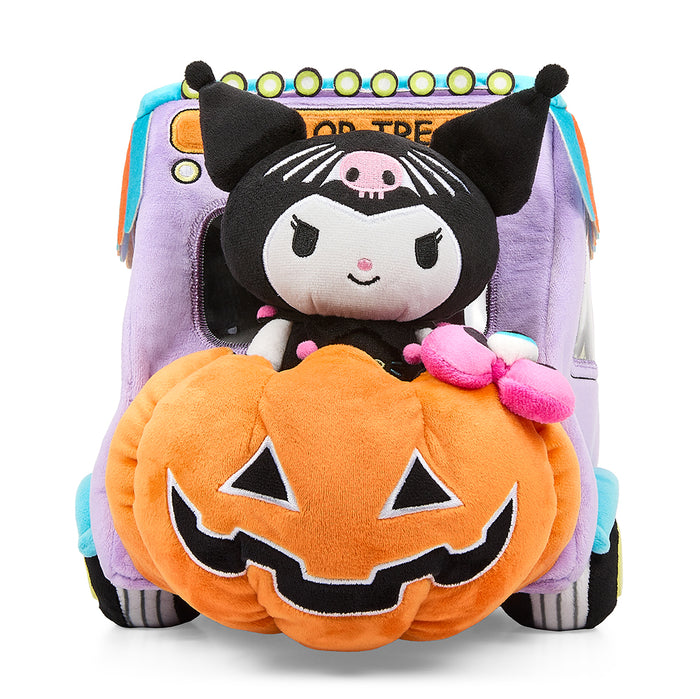 Hello Kitty and Friends Halloween food truck plush set by Sanrio, featuring colorful plush characters and a food truck design.