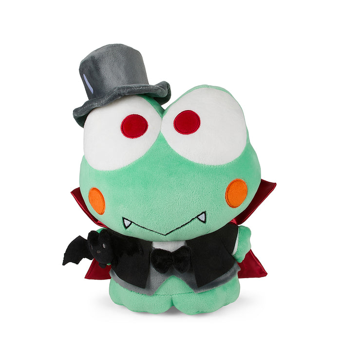 Sanrio Hello Kitty and Keroppi Dracula 13-inch plush toy featuring Halloween-themed design and soft fabric.