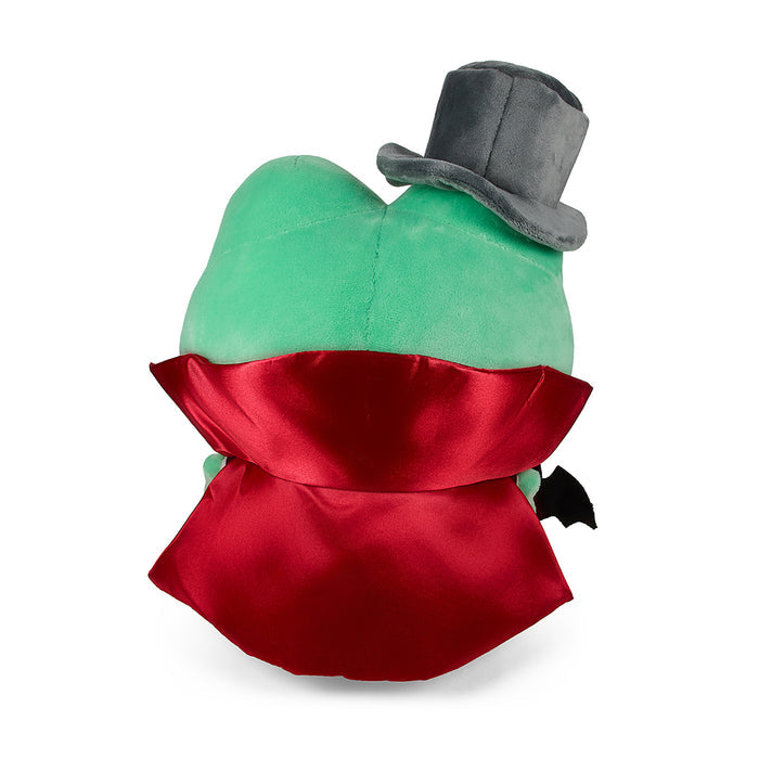 Sanrio Hello Kitty and Keroppi Dracula 13-inch plush toy featuring Halloween-themed design, soft fabric, and detailed character expression.