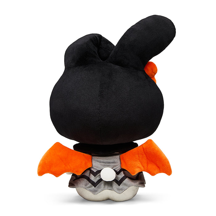 Sanrio Hello Kitty and My Melody 13-inch plush bat costume by Kidrobot, featuring colorful fabric and adorable character details.