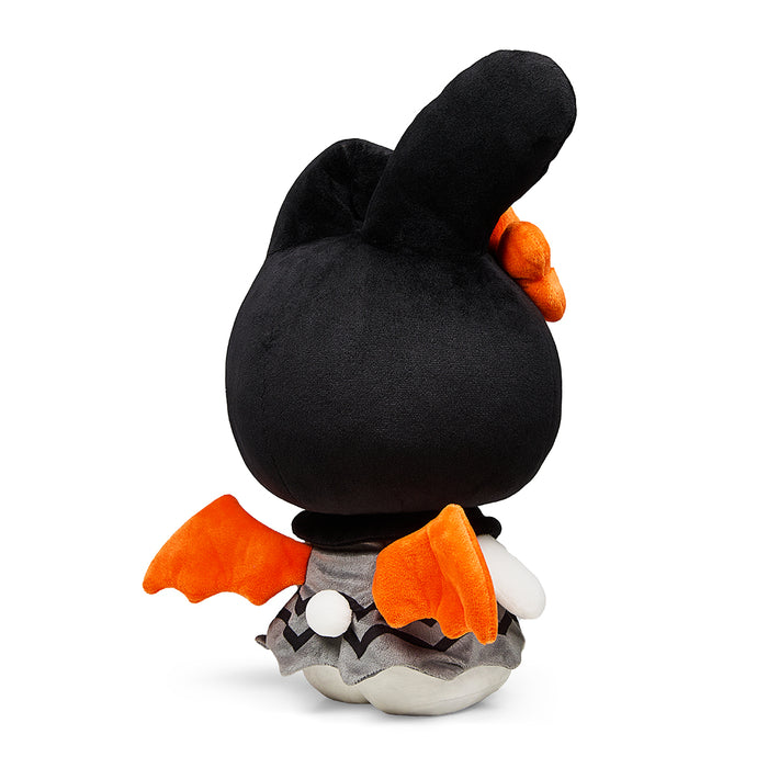 13-inch Hello Kitty and My Melody plush by Kidrobot featuring a Halloween bat costume, soft Sanrio character plush toy.