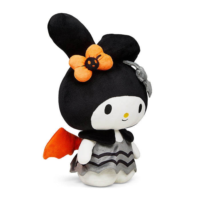 13-inch Hello Kitty and My Melody plush by Kidrobot featuring a Halloween bat costume, soft plush toy from Sanrio.