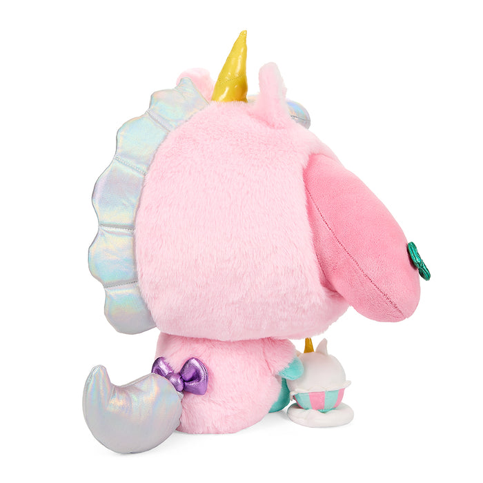 Sanrio Hello Kitty and Friends My Melody Unicorn 13-inch plush toy featuring soft fabric and colorful design.