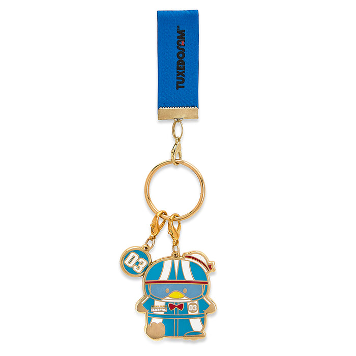 Sanrio Hello Kitty and Friends Tokyo Speed enamel keychain with colorful character designs, attached to a keyring.