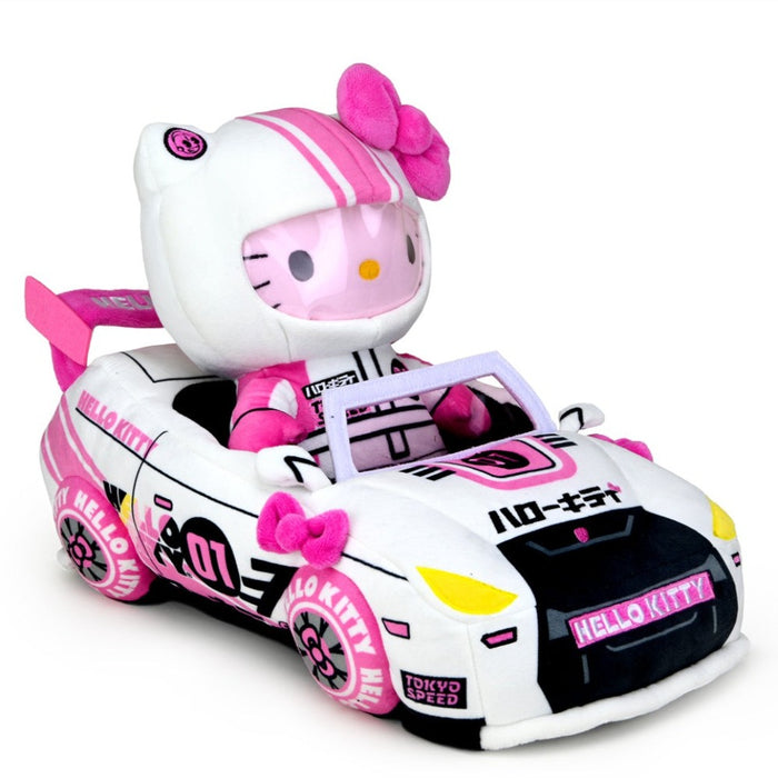Sanrio Hello Kitty 13-inch plush from Tokyo Speed Racer collection, featuring Hello Kitty with vibrant racing-themed details.