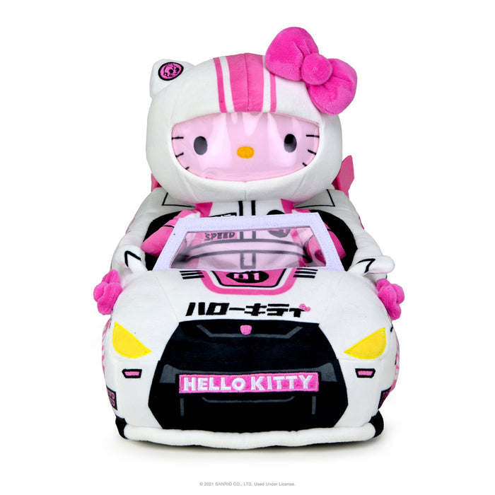 Sanrio Hello Kitty 13-inch plush featuring Tokyo Speed Racer design, soft fabric, and detailed character features.