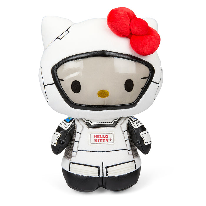 Sanrio Hello Kitty astronaut plush toy by Kidrobot, 13-inch white plush with space suit and helmet, soft and cuddly character.