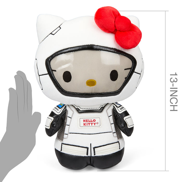 Sanrio Hello Kitty astronaut plush by Kidrobot, 13-inch white plush toy featuring space suit and helmet details.