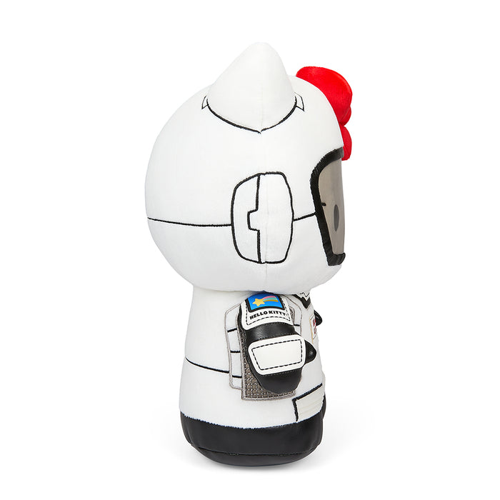 Sanrio Hello Kitty astronaut plush toy by Kidrobot, 13-inch white plush featuring space suit details and cute Hello Kitty face.