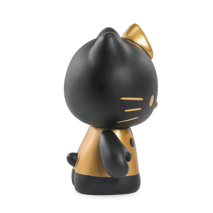 Hello Kitty limited edition black and gold vinyl art figure by Sanrio, 3 inches tall with matte finish.