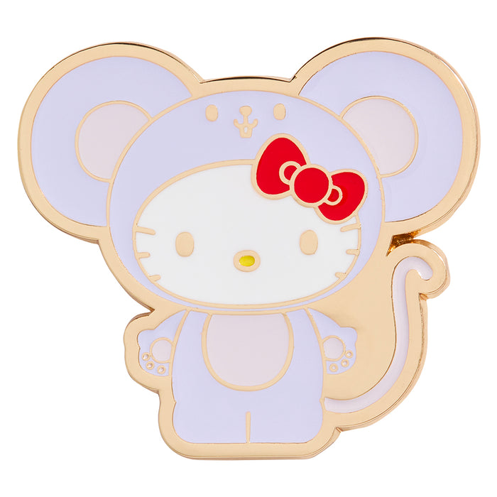 Sanrio Hello Kitty Chinese Zodiac enamel pin series featuring Mouse design, collectible enamel pins with colorful details.