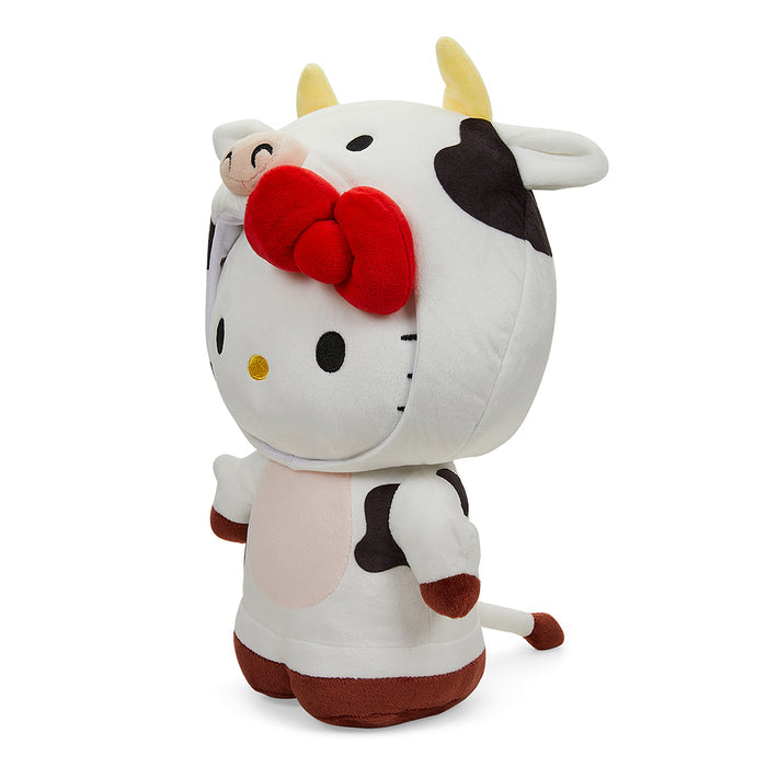 Hello Kitty Chinese Zodiac Year of the Ox 13-inch plush by Sanrio, featuring a soft, cuddly cartoon cow with Hello Kitty charm.