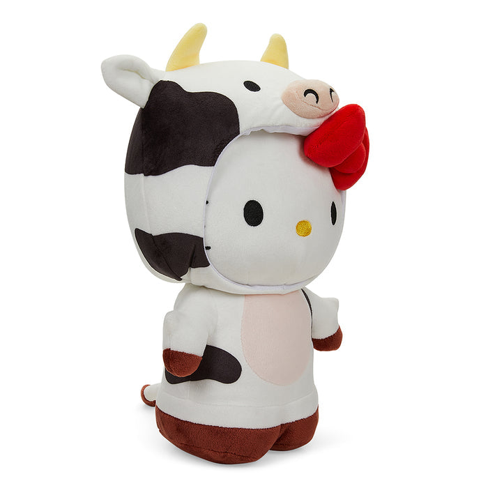 Hello Kitty Chinese Zodiac Year of the Ox plush by Kidrobot, 13-inch soft plush toy featuring Hello Kitty and ox design.