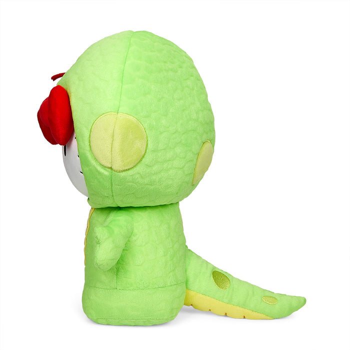 Sanrio Hello Kitty 13-inch plush toy representing the Chinese Zodiac Year of the Snake, featuring pink and white details.