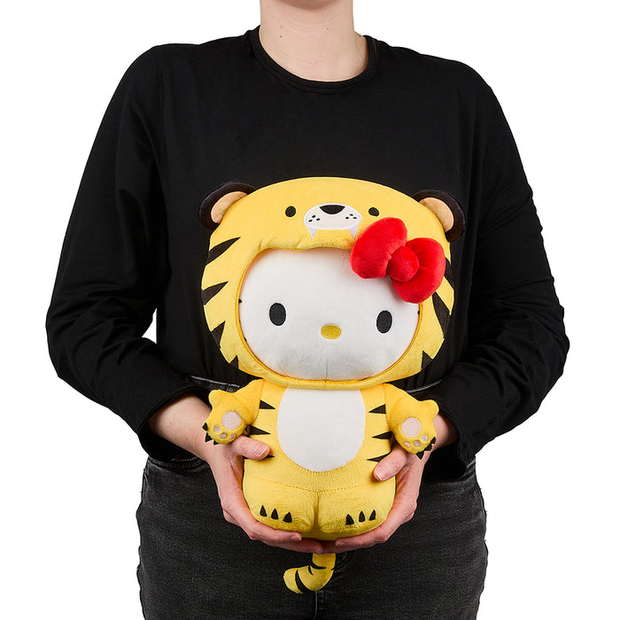 Sanrio Hello Kitty Year of the Tiger 13-inch plush toy, soft and interactive plush with detailed tiger features.