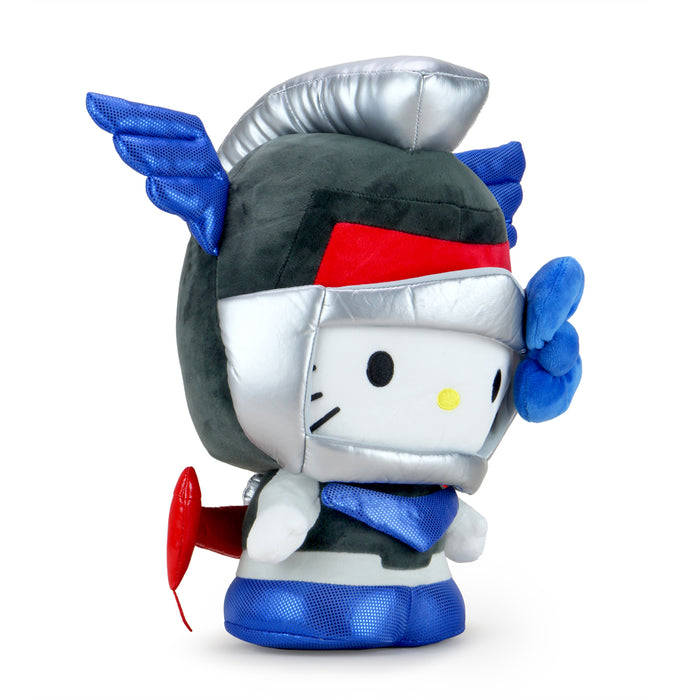 Sanrio Hello Kitty Kaiju Mechazoar plush in knight costume, featuring detailed plush design and vibrant colors.