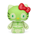 Sanrio Hello Kitty Halloween costume collectible vinyl mini figure from the limited edition series, featuring a green skeleton design.