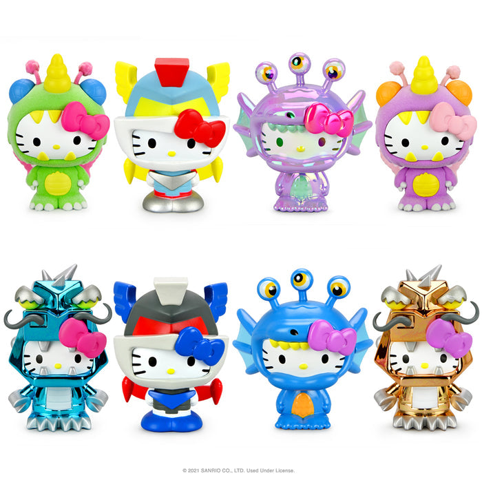 Sanrio Hello Kitty Kaiju Monsters 3-inch collectible vinyl figure by Kidrobot featuring Aquados with a blue wave design.