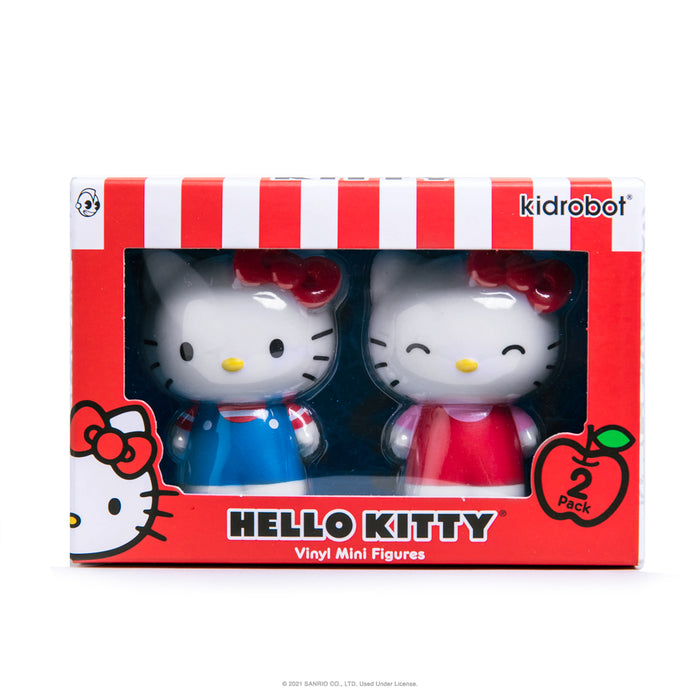 Hello Kitty® mini figure classic 2-pack set by Kidrobot featuring adorable Sanrio vinyl figures on a white background.