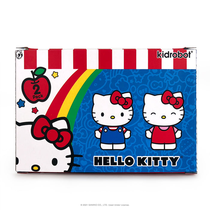 Sanrio Hello Kitty mini figure classic 2-pack set by Kidrobot, featuring vinyl collectible figures with iconic cute design.
