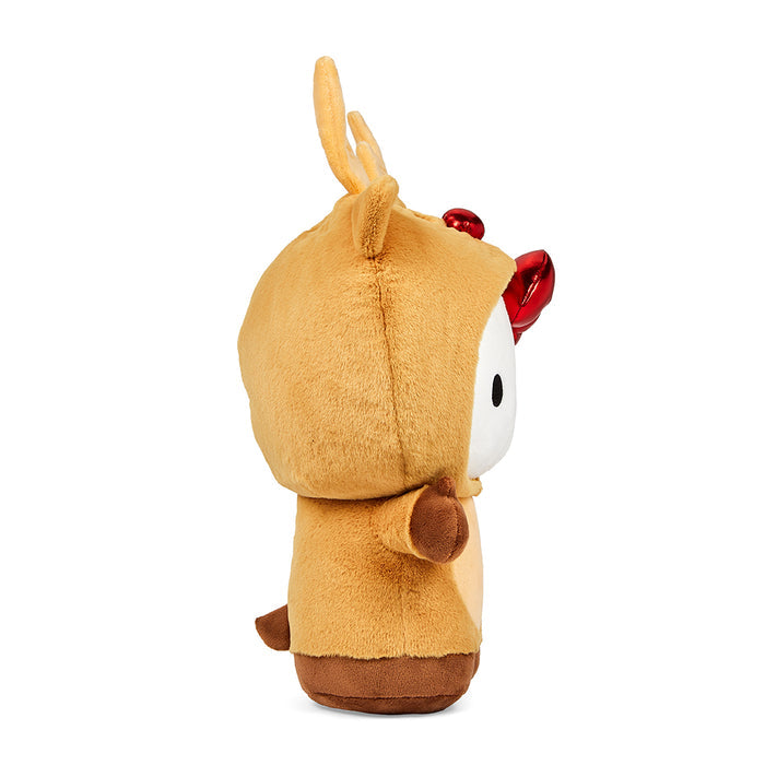 Sanrio Hello Kitty® Reindeer plush toy, 13-inch soft stuffed animal featuring Hello Kitty with reindeer antlers and red scarf.