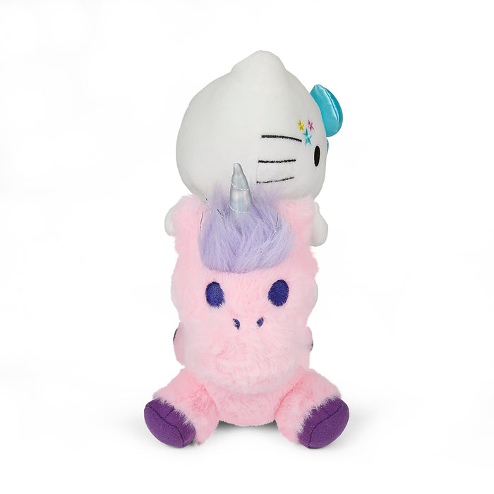 Sanrio Hello Kitty riding a 13-inch plush unicorn, soft plush toy with detailed features, ideal for collectors and fans.
