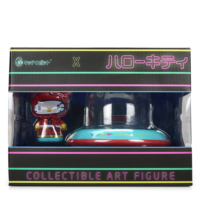 Hello Kitty UFO arcade gamer vinyl figure by Sanrio, 5-inch art collectible in OG edition, featuring Hello Kitty in a playful UFO-themed design.