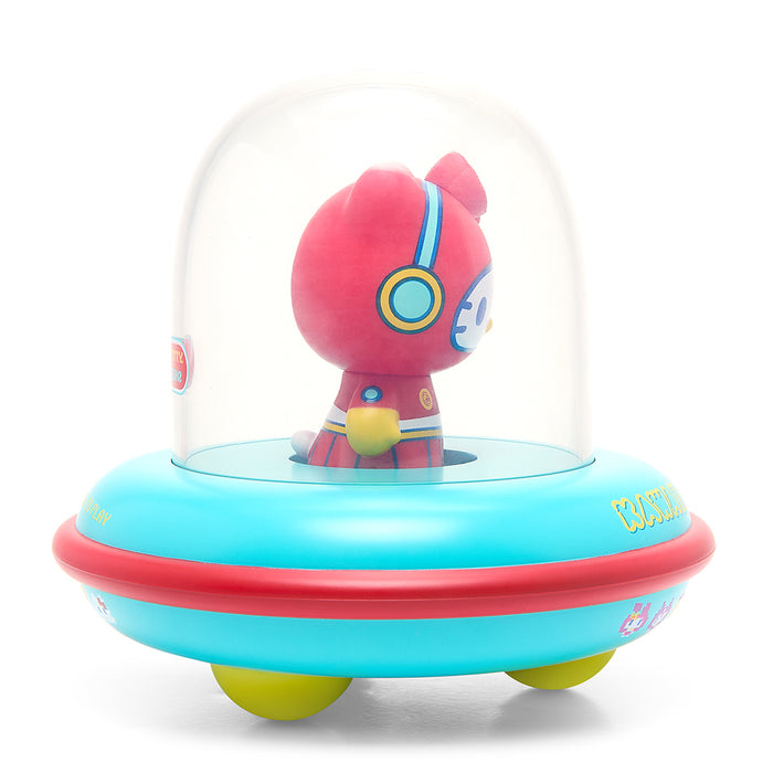 Hello Kitty UFO arcade gamer vinyl figure by Sanrio, 5-inch art figure with Hello Kitty in a space-themed UFO design.